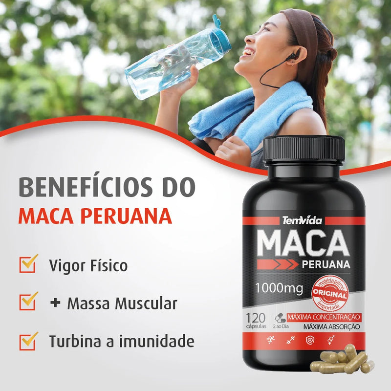 KIT - 02 Maca Peruana 1000mg 240 Cápsulas - Aumento da Energia e Vigor Físico