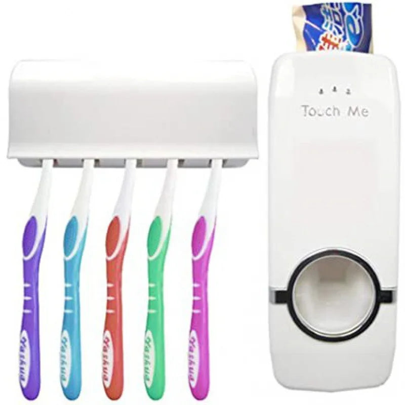 Dispensador e Aplicador de Creme Dental Automático + Suporte para Escovas